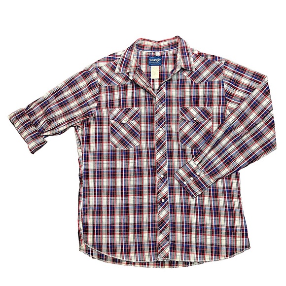 Vtg Wrangler Western Pearl Snap Shirt - Picture 11 of 15